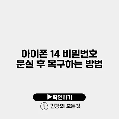 아이폰 14 비밀번호 분실 후 복구하는 방법