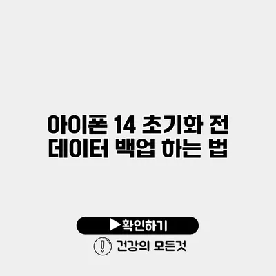 아이폰 14 초기화 전 데이터 백업 하는 법