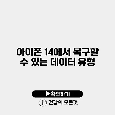 아이폰 14에서 복구할 수 있는 데이터 유형