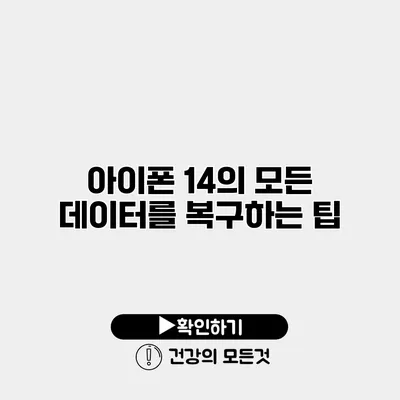아이폰 14의 모든 데이터를 복구하는 팁