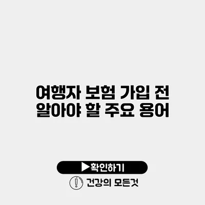 여행자 보험 가입 전 알아야 할 주요 용어