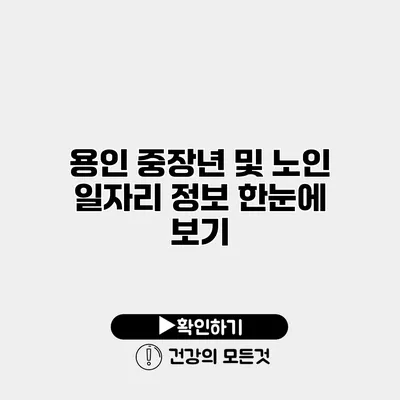 용인 중장년 및 노인 일자리 정보 한눈에 보기