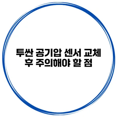 투싼 공기압 센서 교체 후 주의해야 할 점
