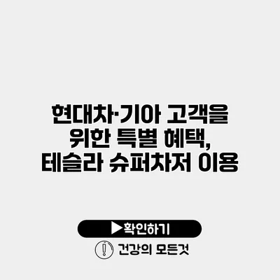 현대차·기아 고객을 위한 특별 혜택, 테슬라 슈퍼차저 이용